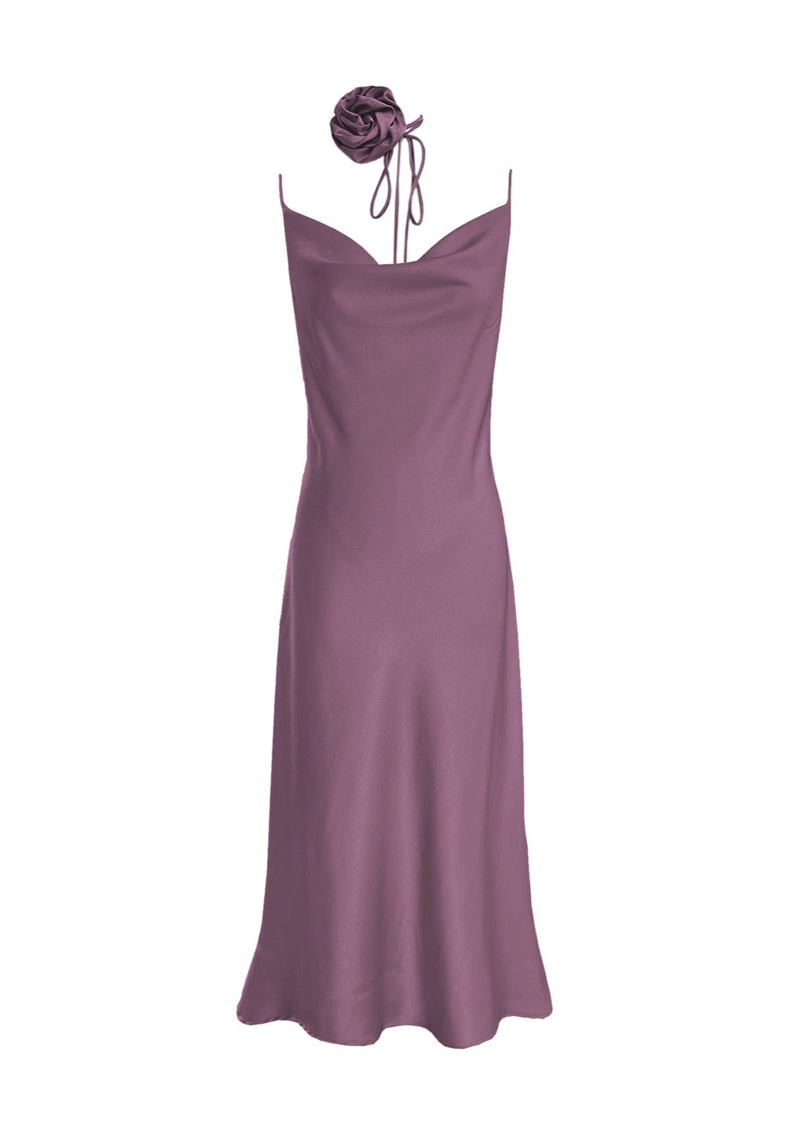 DESIREE COWL NECK BIAS SLIP DRESS IN LAVENDER PURPLE