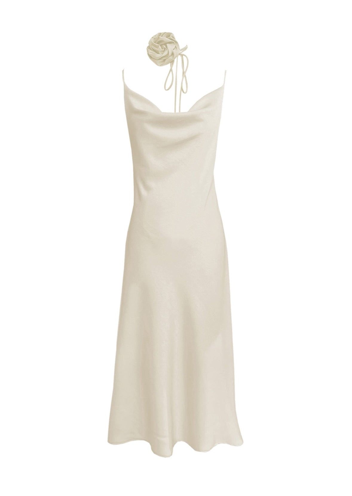 DESIREE COWL NECK SLIP DRESS IN CREAM