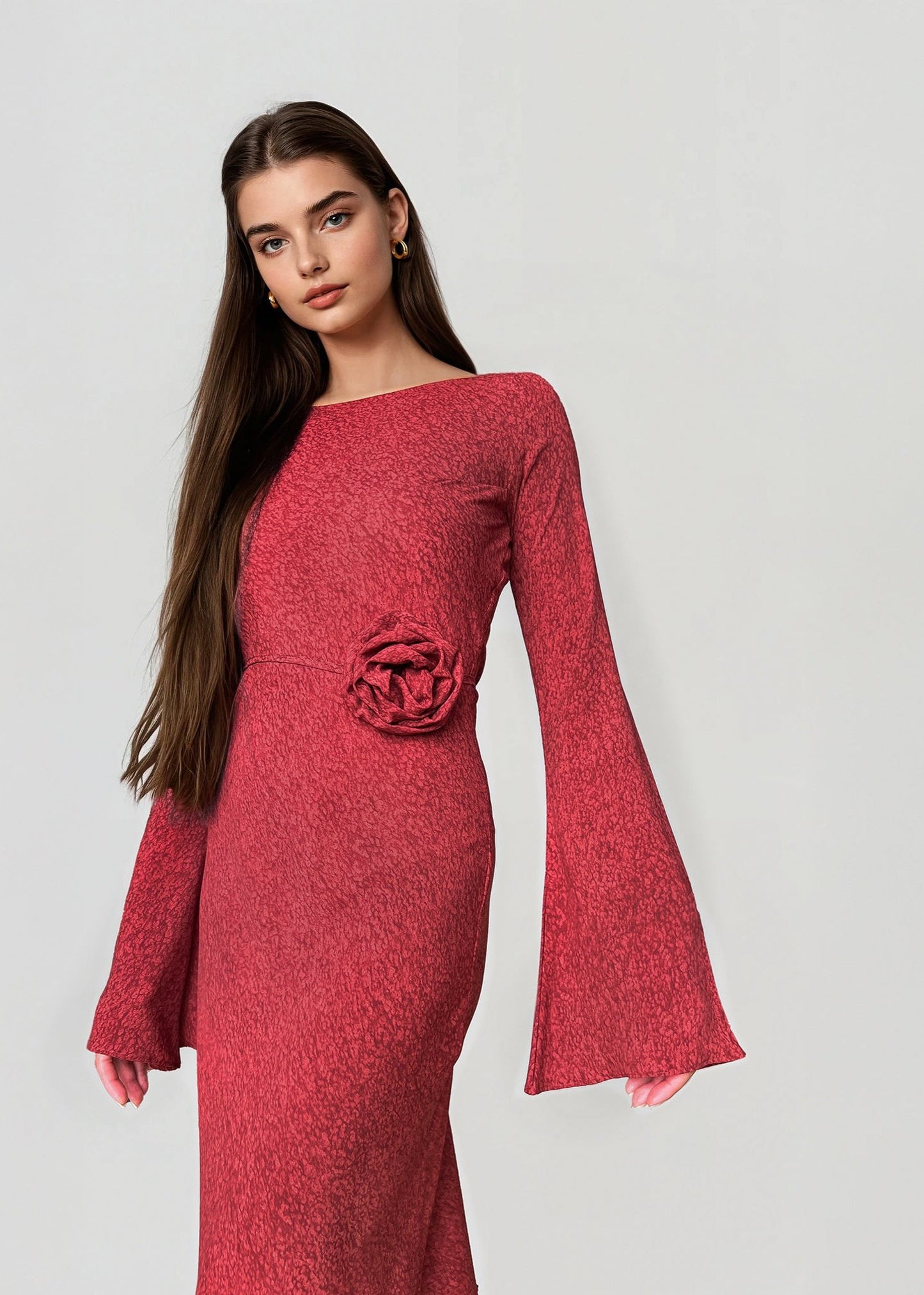 KYRA DRESS in Red Sapphire