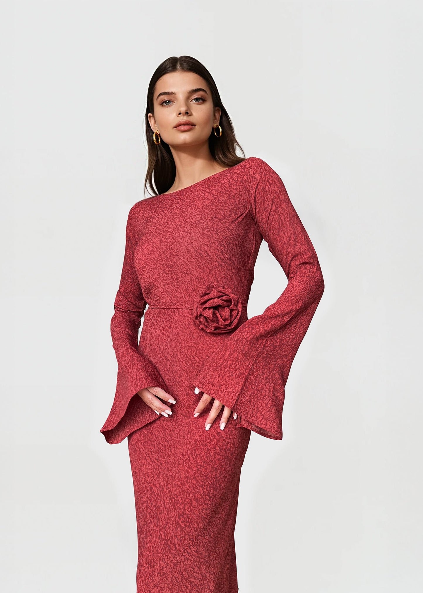 KYRA DRESS in Red Sapphire
