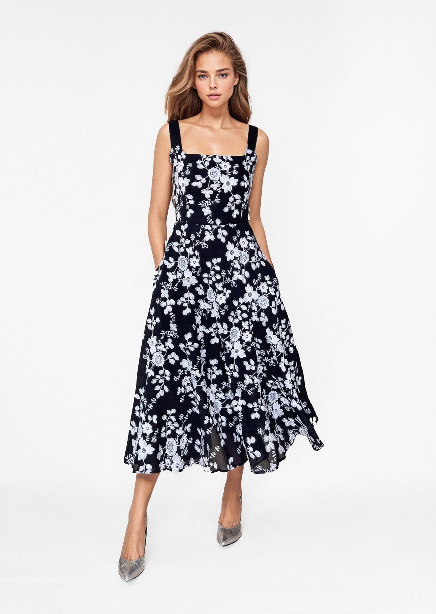 ZADIE DRESS in Midnight Garden - OctoberEighteen