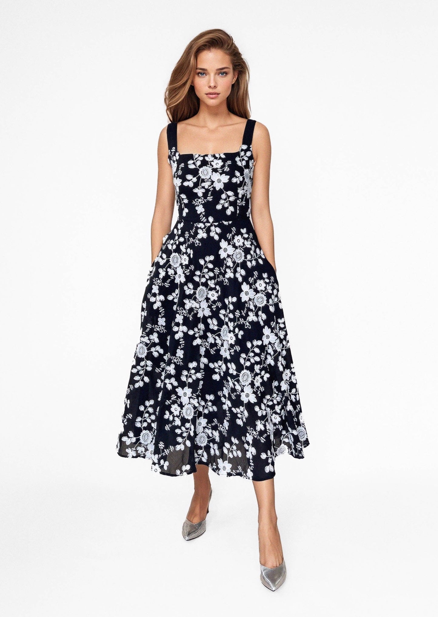 ZADIE DRESS in Midnight Garden - OctoberEighteen