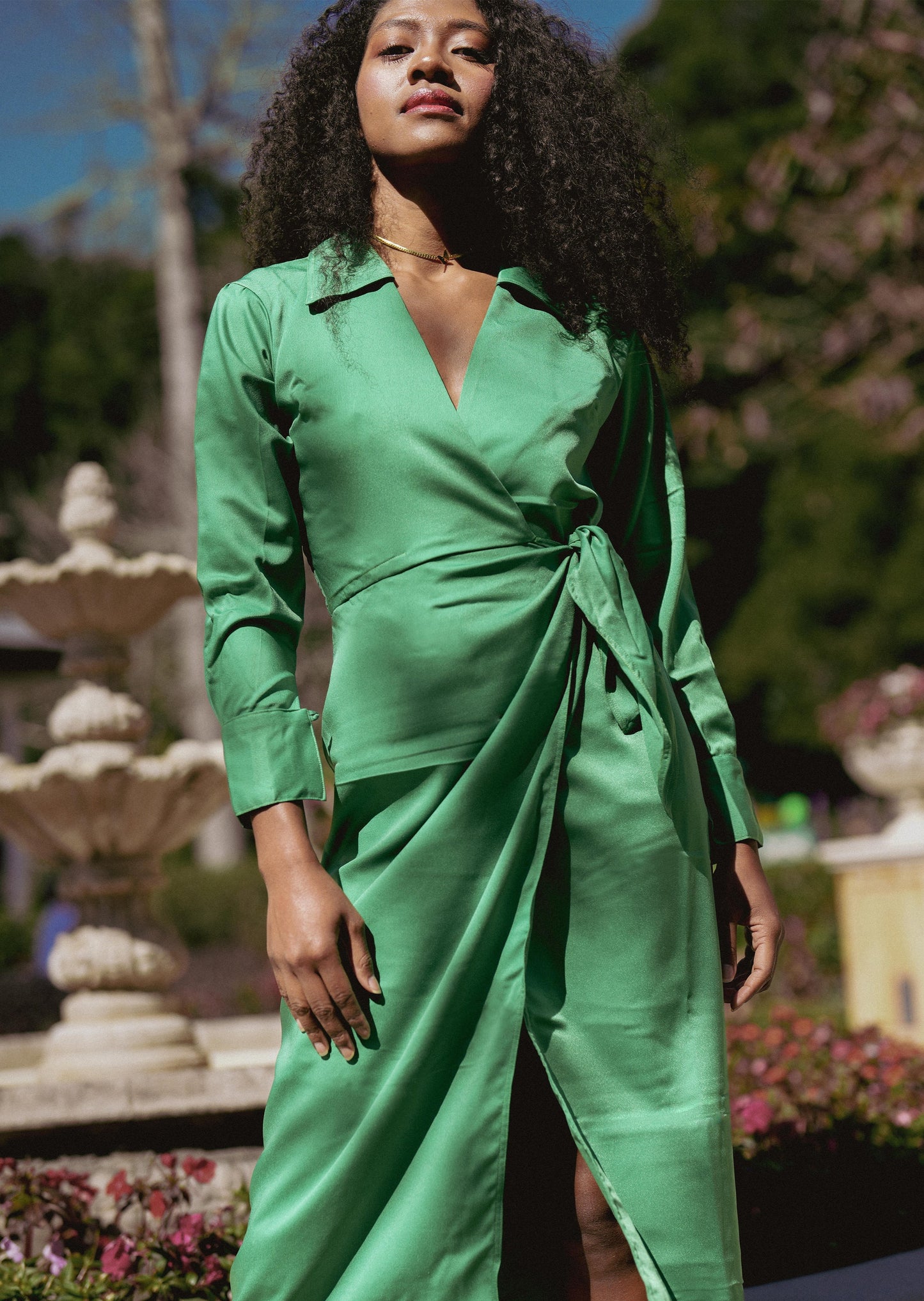 ROWEN DRESS in Green - OctoberEighteen