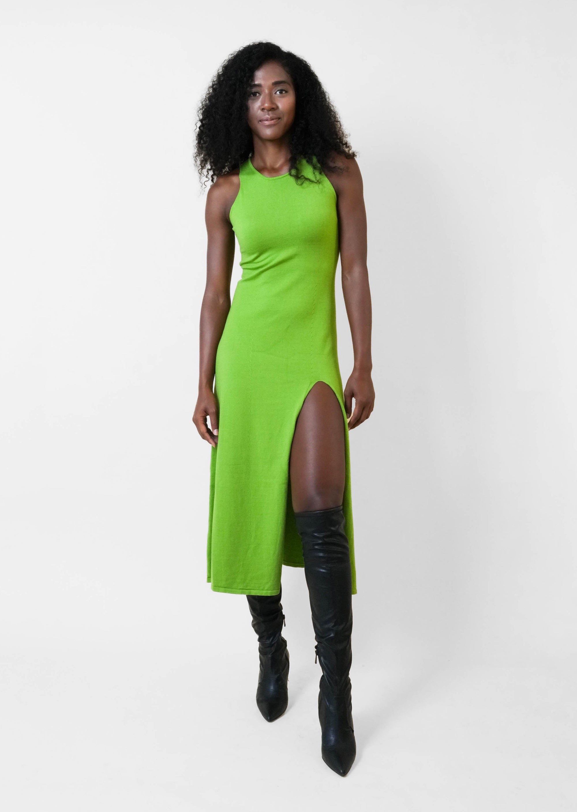 KELLY DRESS in Lime - OctoberEighteen