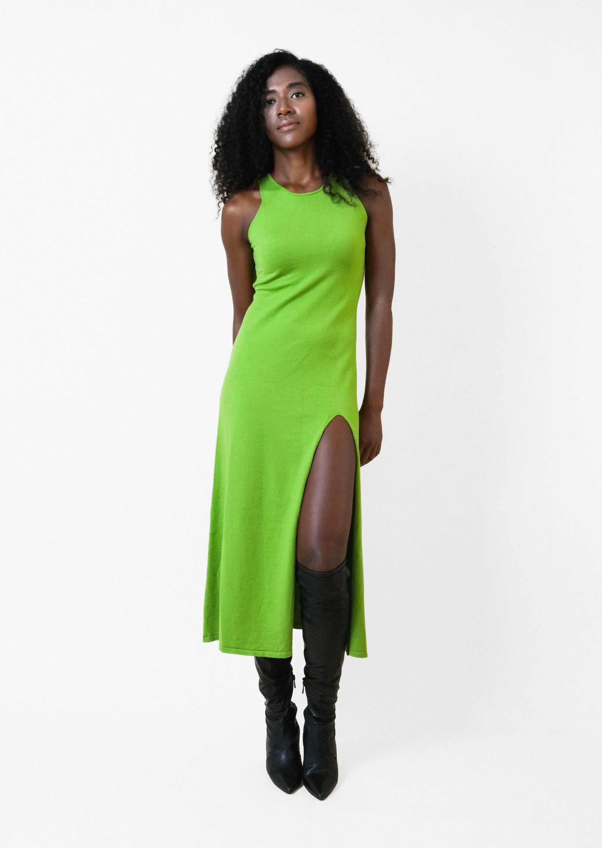 KELLY DRESS in Lime - OctoberEighteen