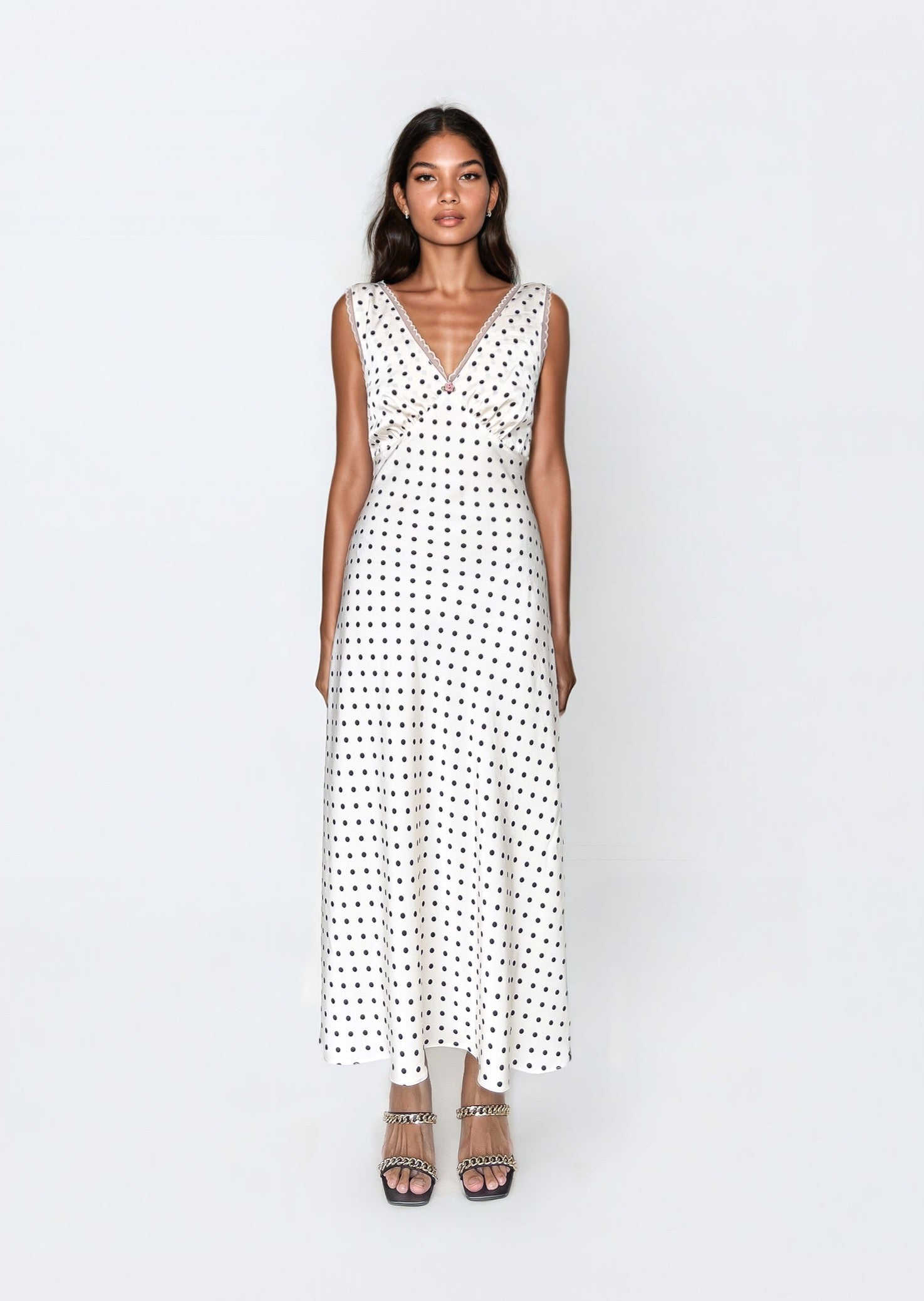 JULIETTE DRESS in White Polka Dots - OctoberEighteen