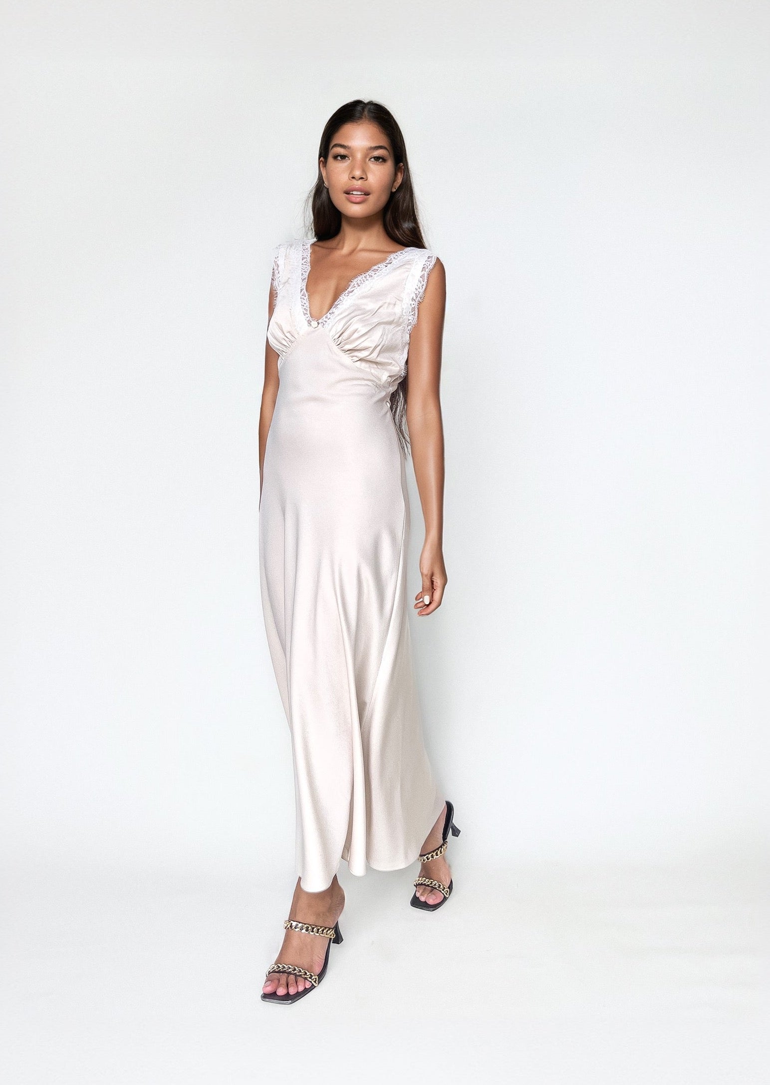 TABITHA DRESS in Cream White - OctoberEighteen