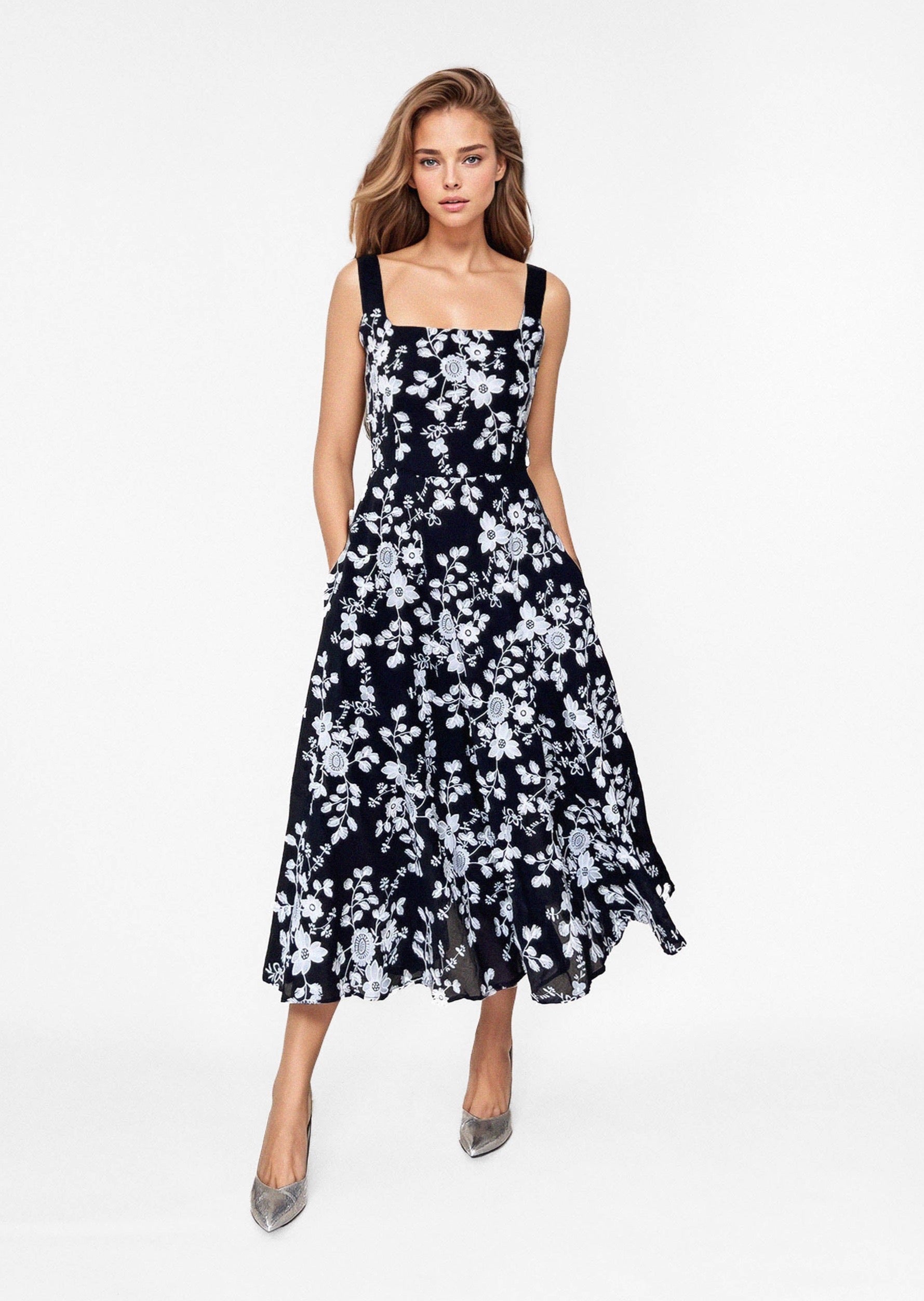 ZADIE DRESS in Midnight Garden - OctoberEighteen