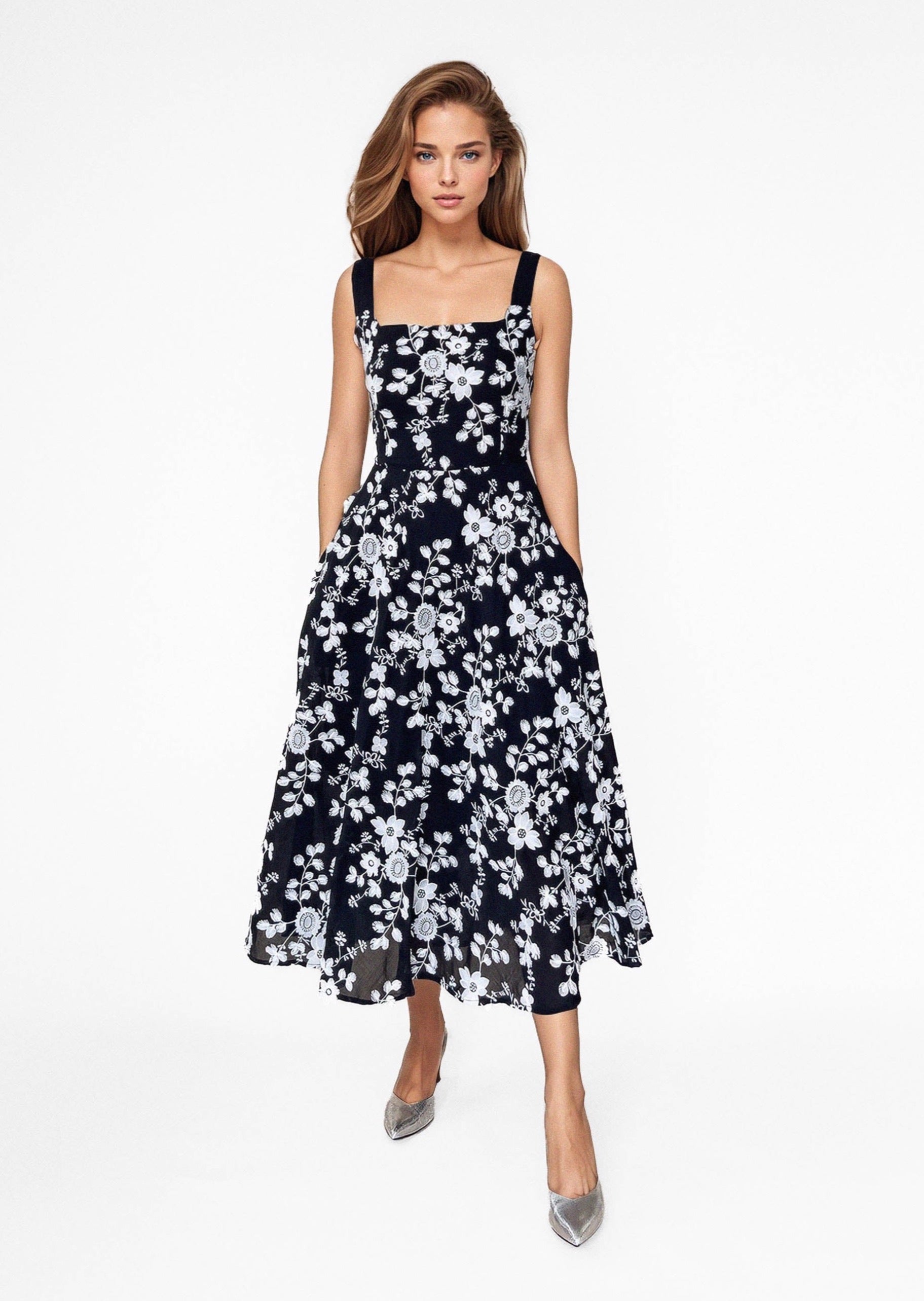 ZADIE DRESS in Midnight Garden - OctoberEighteen