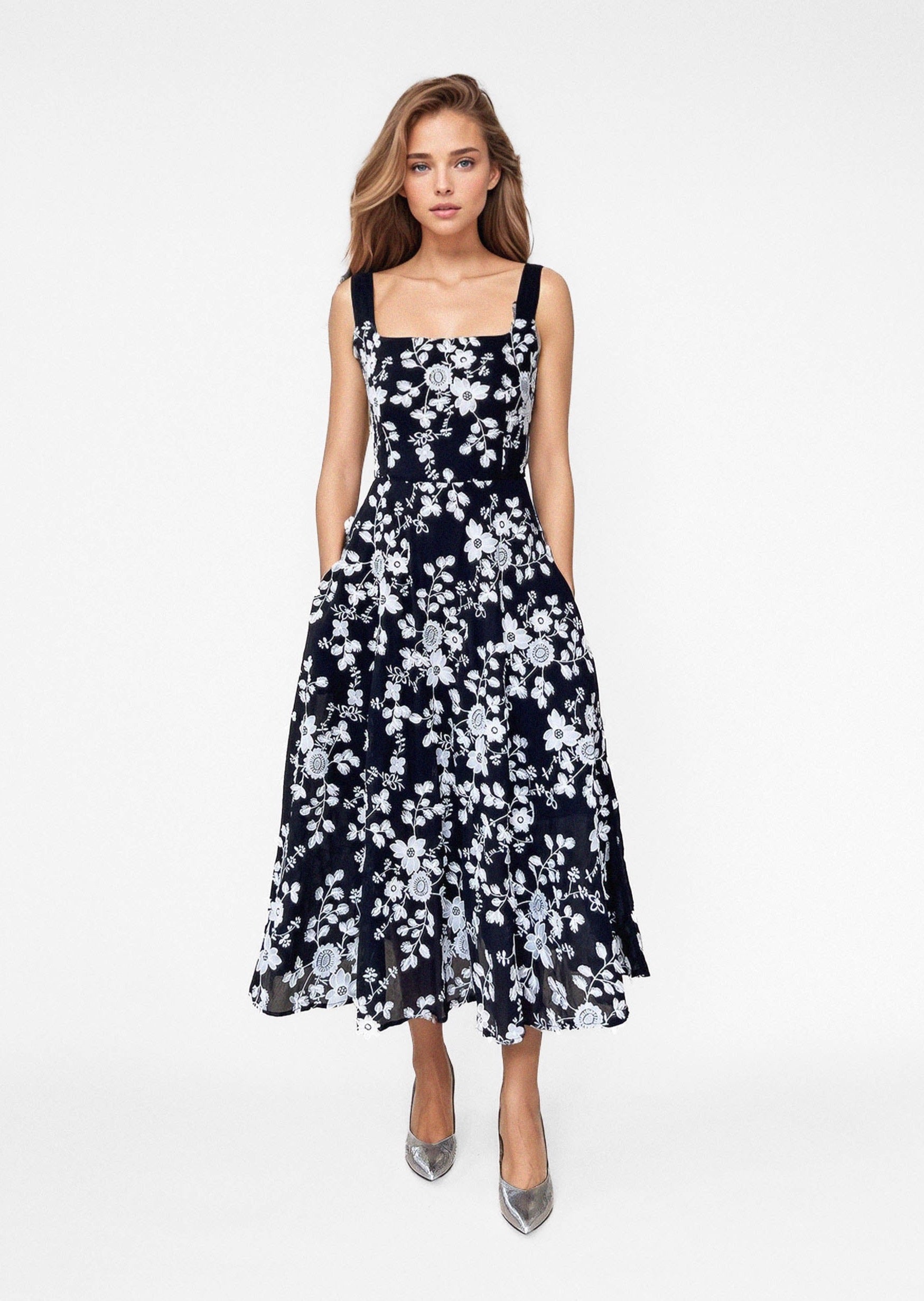ZADIE DRESS in Midnight Garden - OctoberEighteen