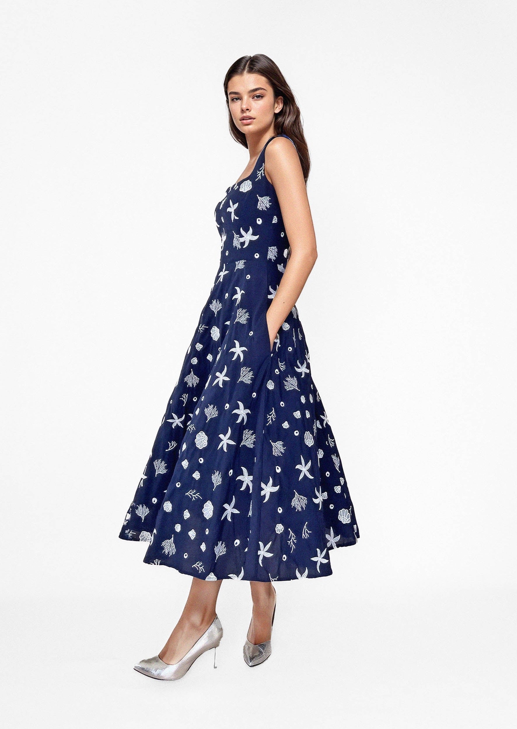 ZADIE DRESS in Deep Ocean - OctoberEighteen