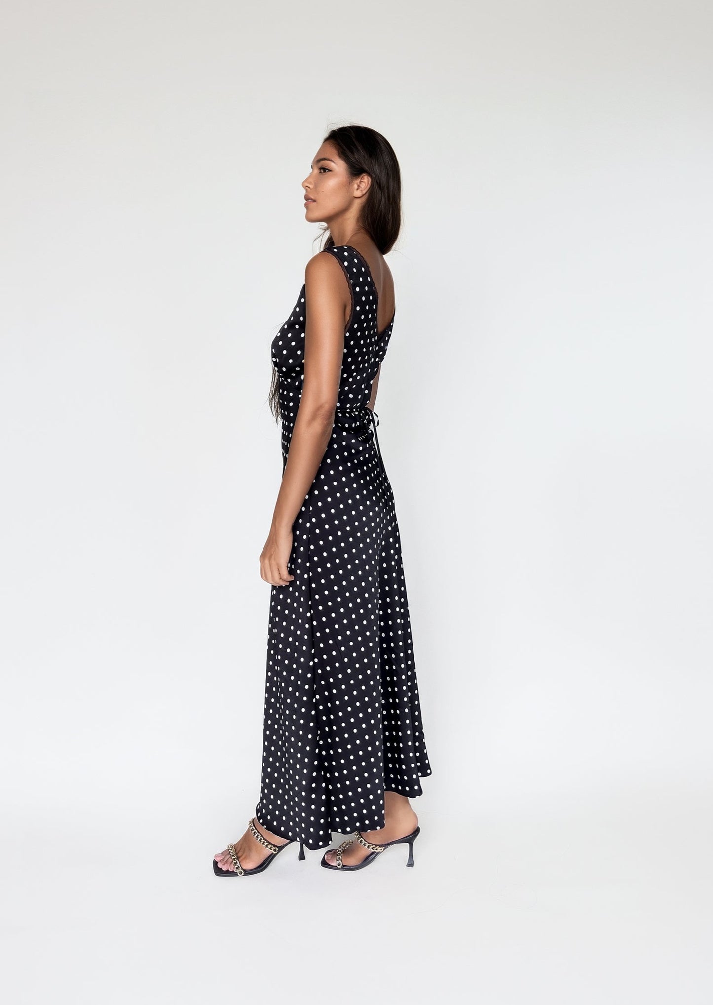 JULIETTE DRESS in Black Polka Dots - OctoberEighteen