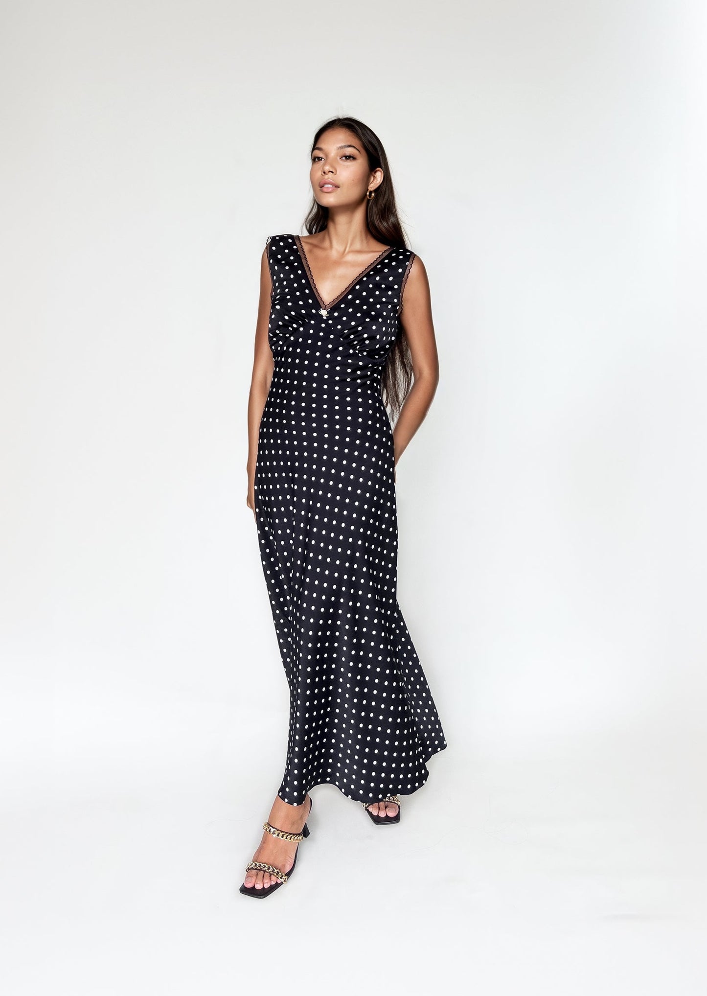 JULIETTE DRESS in Black Polka Dots - OctoberEighteen