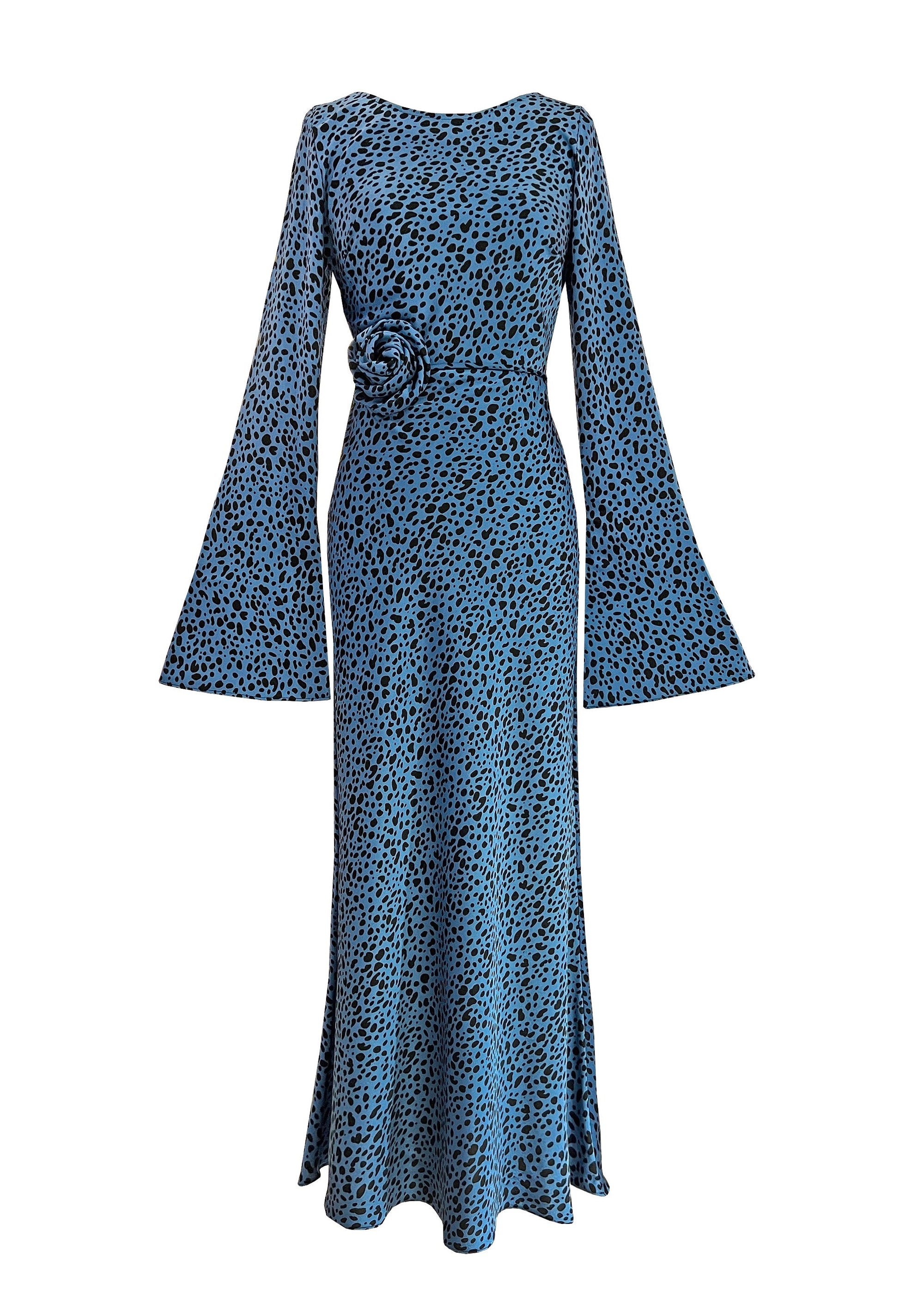 KYRA DRESS in Blue Dalmatian - OctoberEighteen