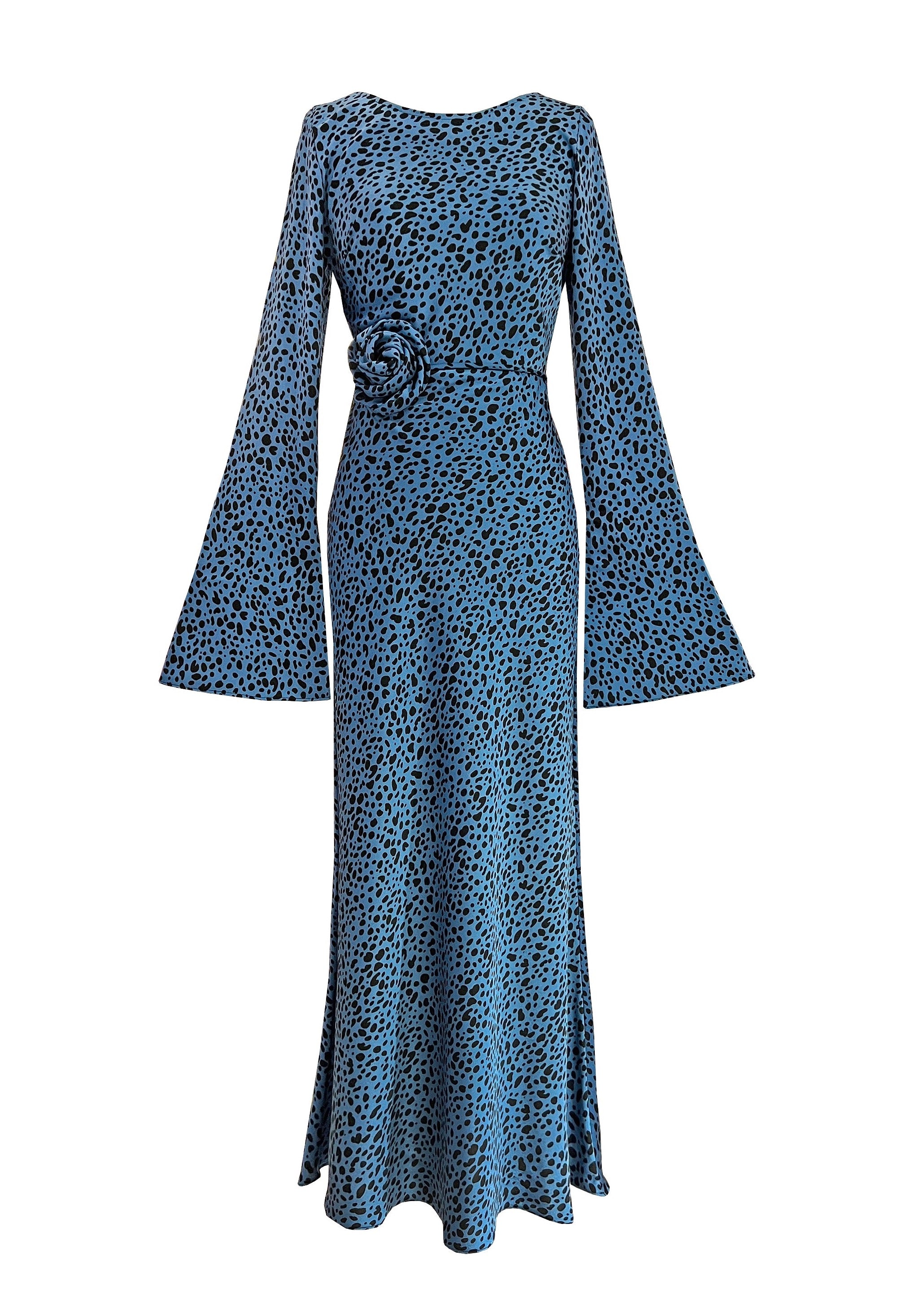 KYRA DRESS in Blue Dalmatian - OctoberEighteen