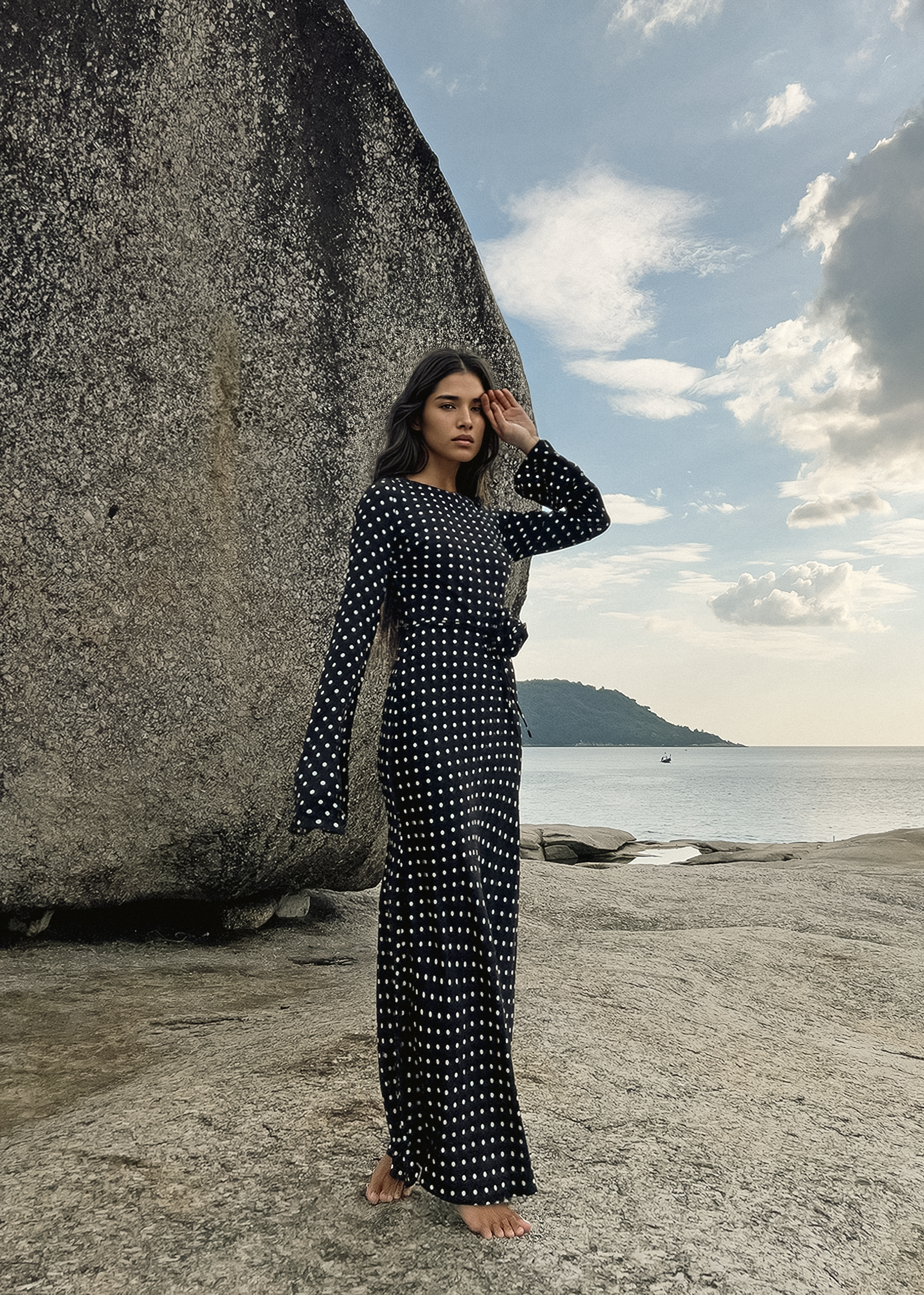 KYRA DRESS in Black Polka Dots - OctoberEighteen