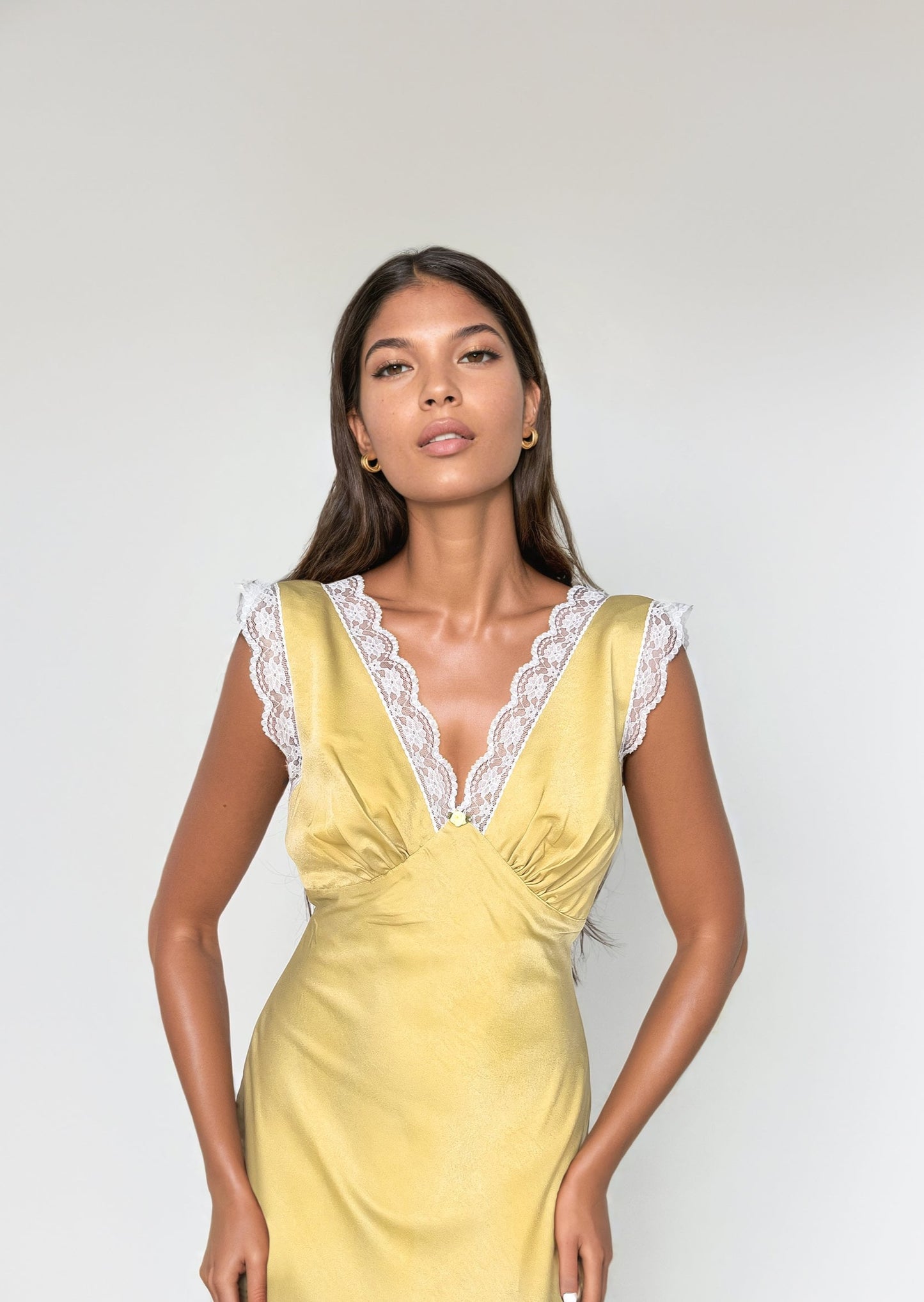 MARIELLE DRESS in Pastel Yellow - OctoberEighteen