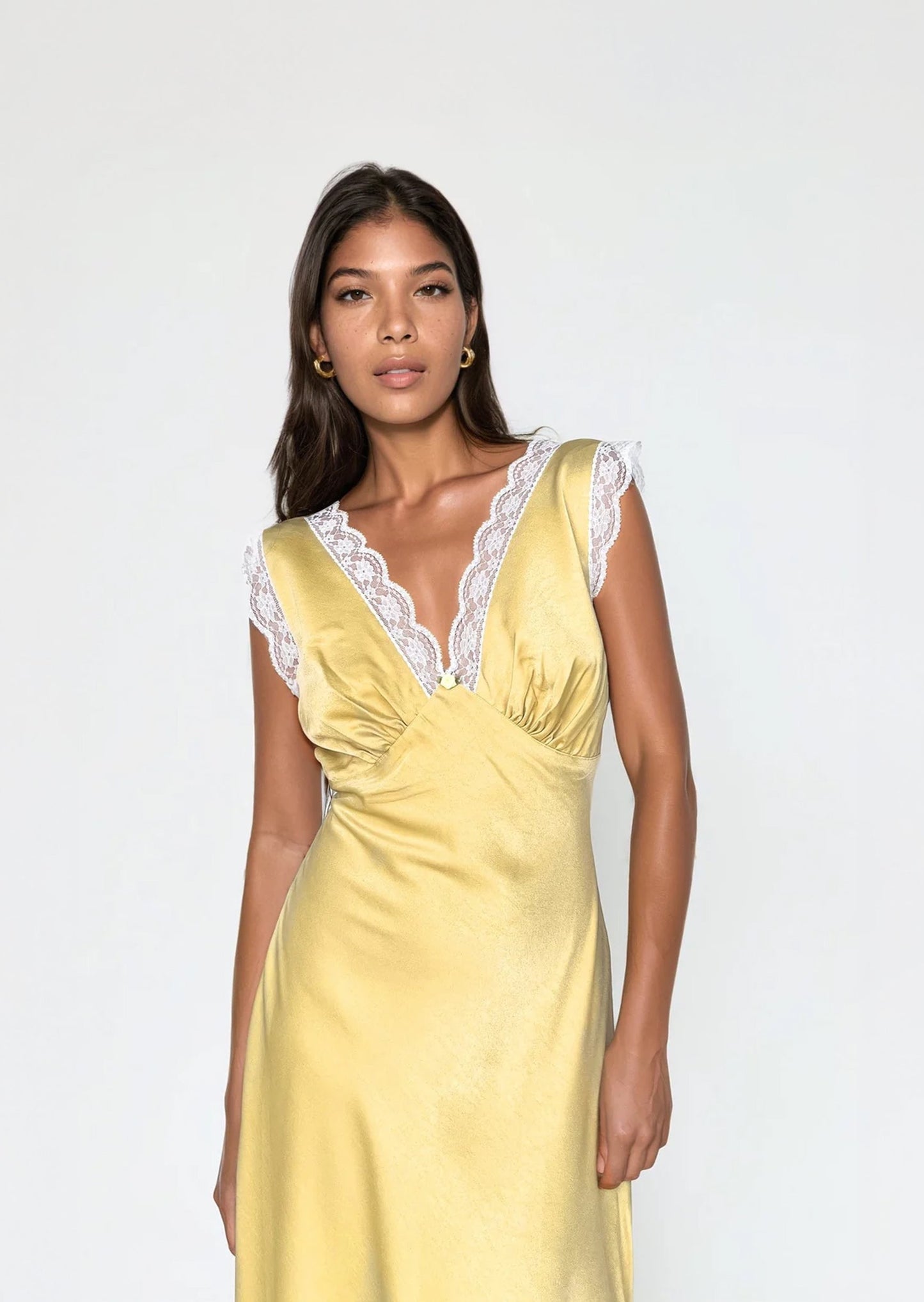 MARIELLE DRESS in Pastel Yellow - OctoberEighteen