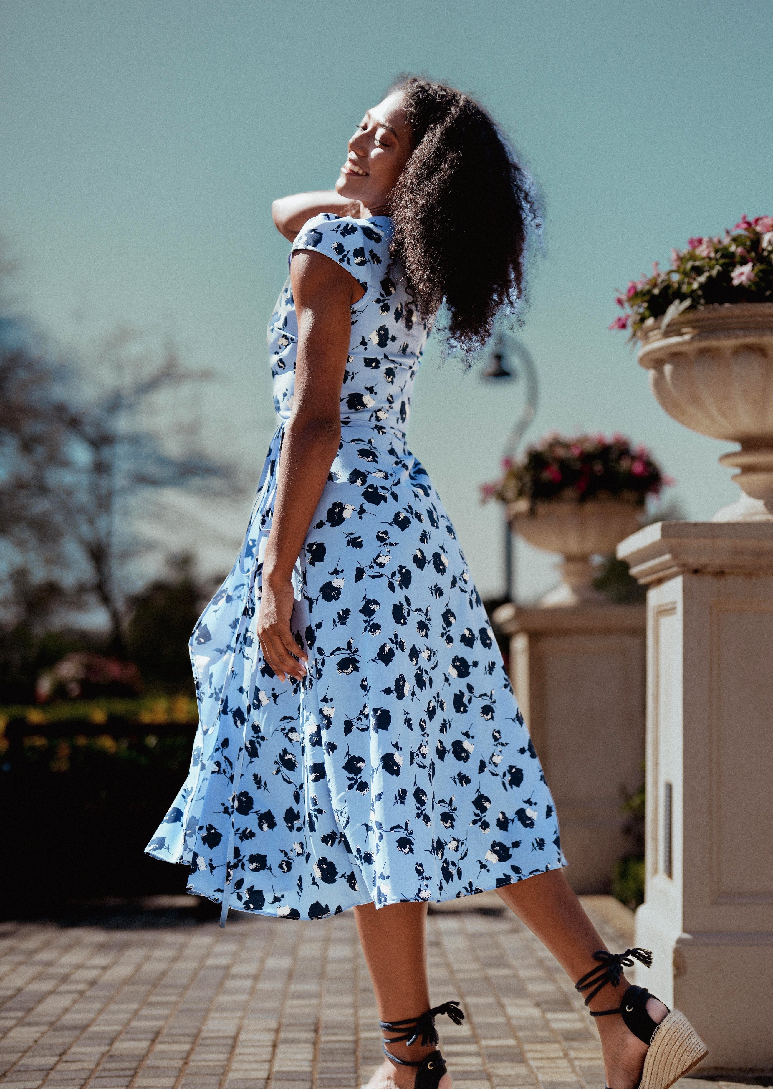 HANNAH DRESS in Blue Dahlia - OctoberEighteen