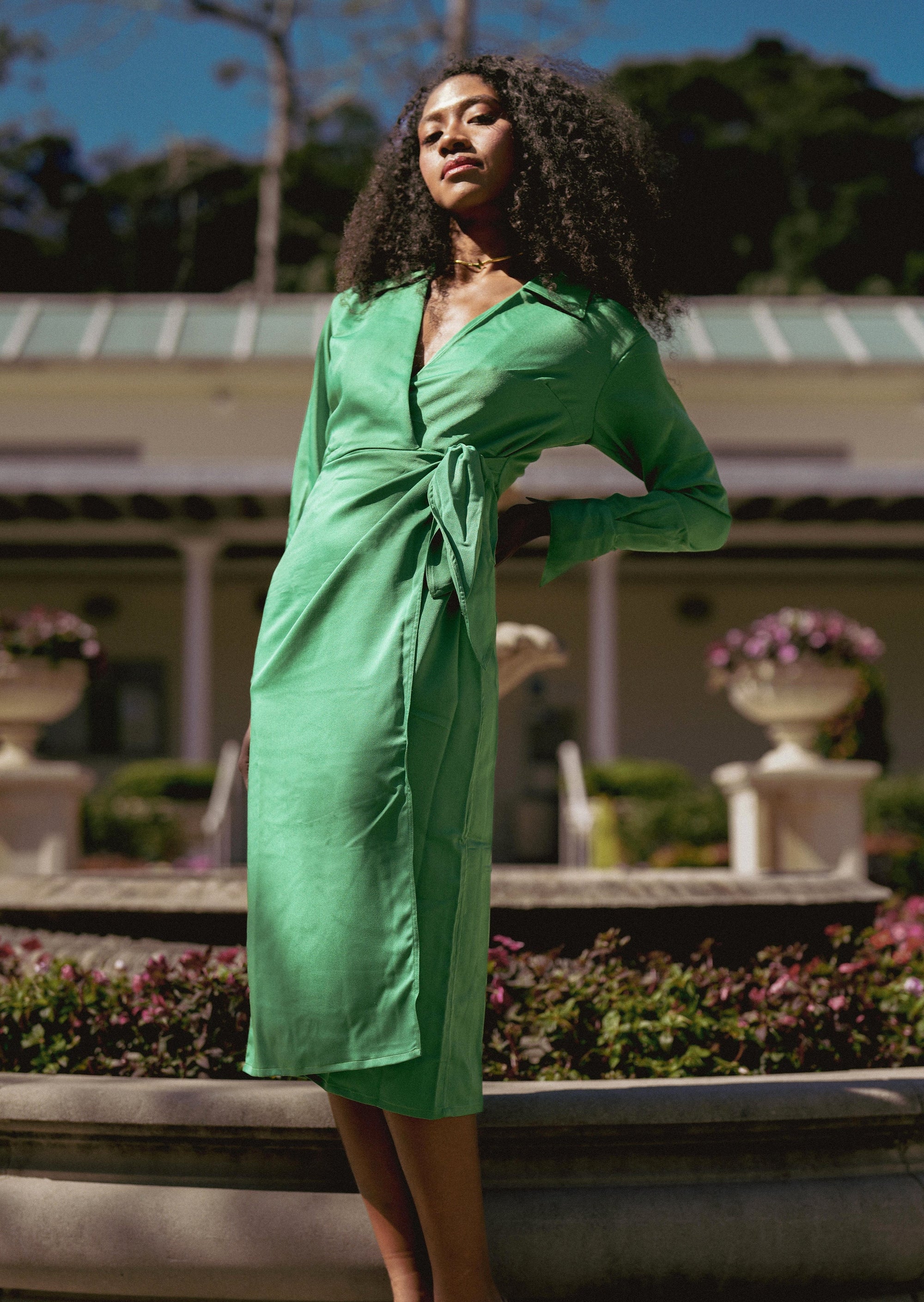 ROWEN DRESS in Green - OctoberEighteen