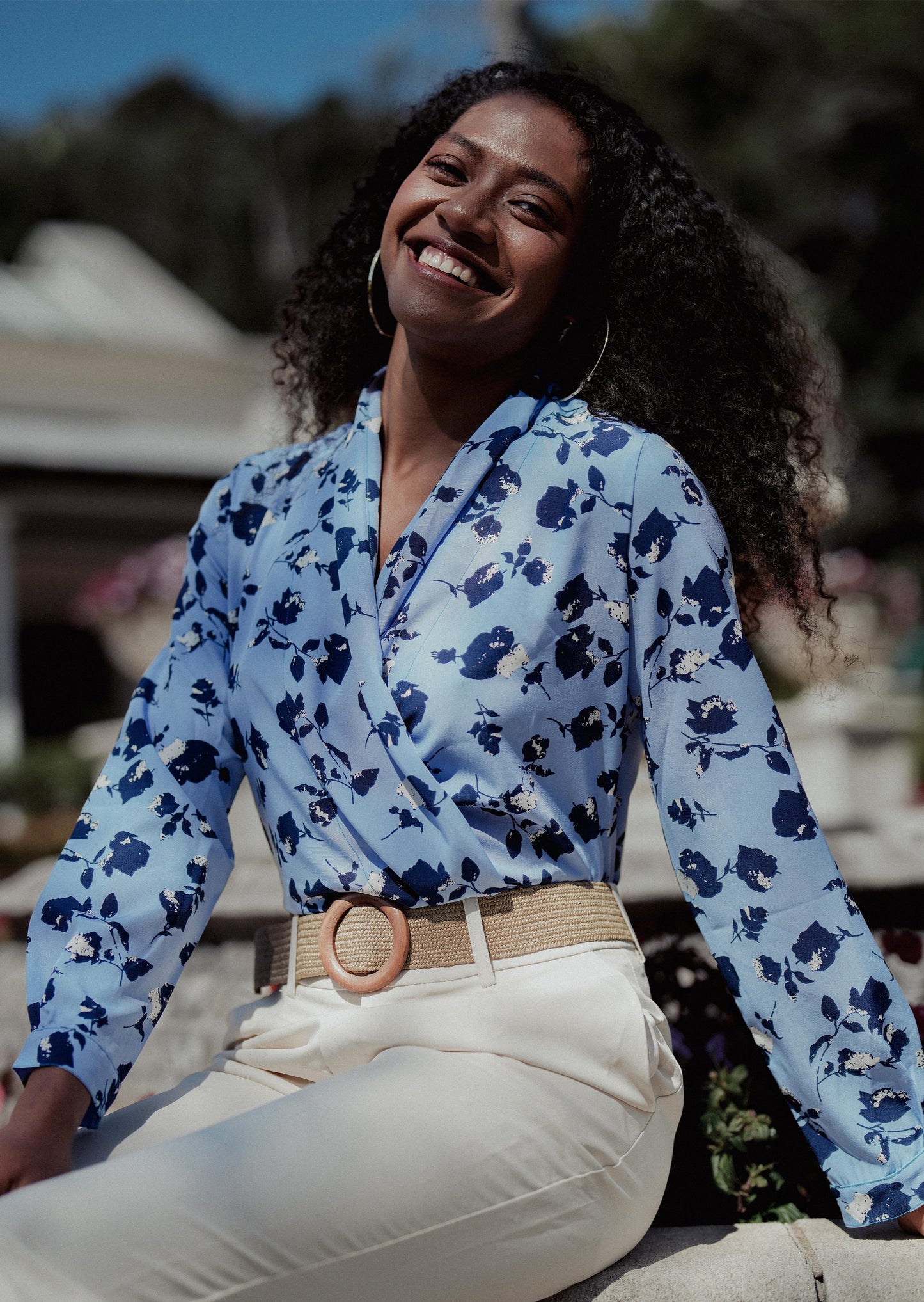 FLORENCE BLOUSE in Blue Dahlia