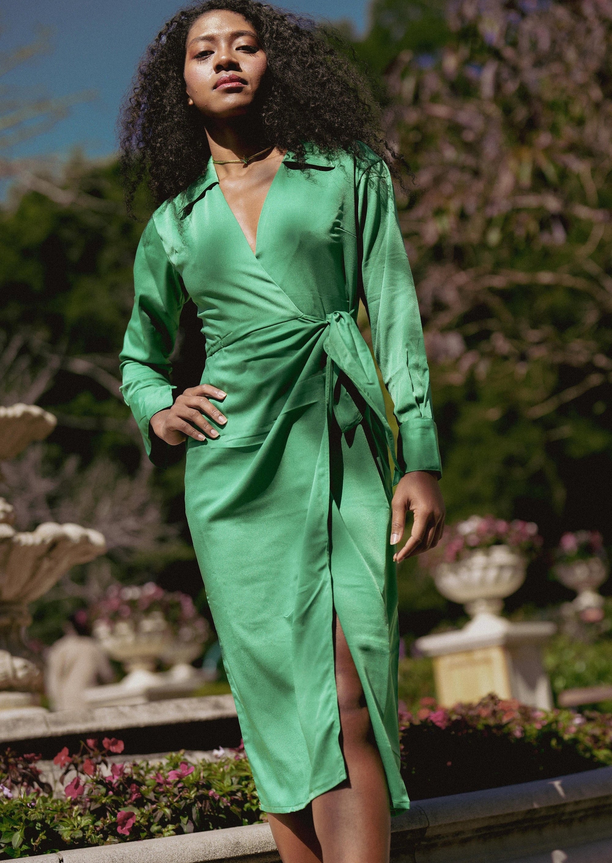 ROWEN DRESS in Green - OctoberEighteen