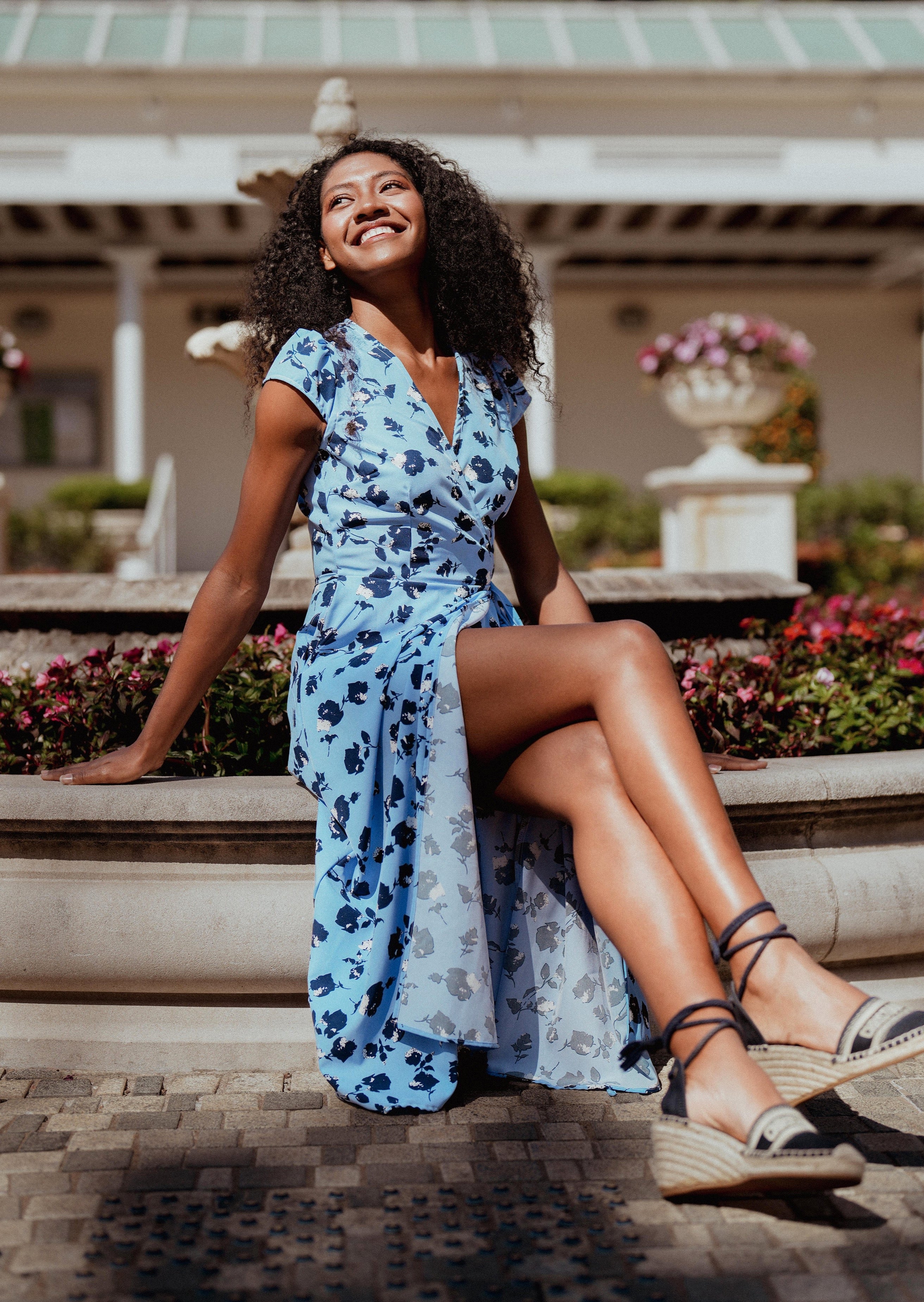 HANNAH DRESS in Blue Dahlia - OctoberEighteen