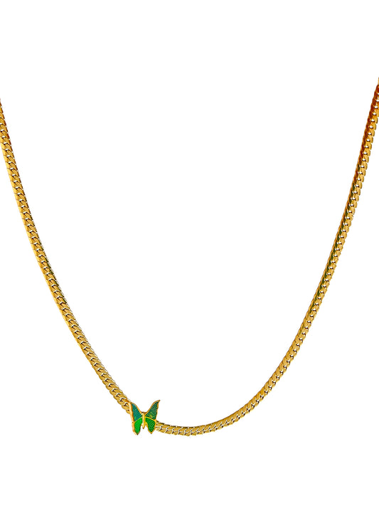 GOLD PLATED BUTTERFLY CHOKER STYLE NECKLACE
